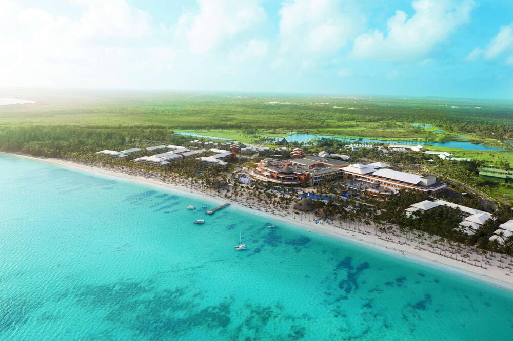 Barcelo Bavaro Palace luxury all-inclusive resort with expansive pools, water park, and beachfront setting in Punta Cana, Dominican Republic.