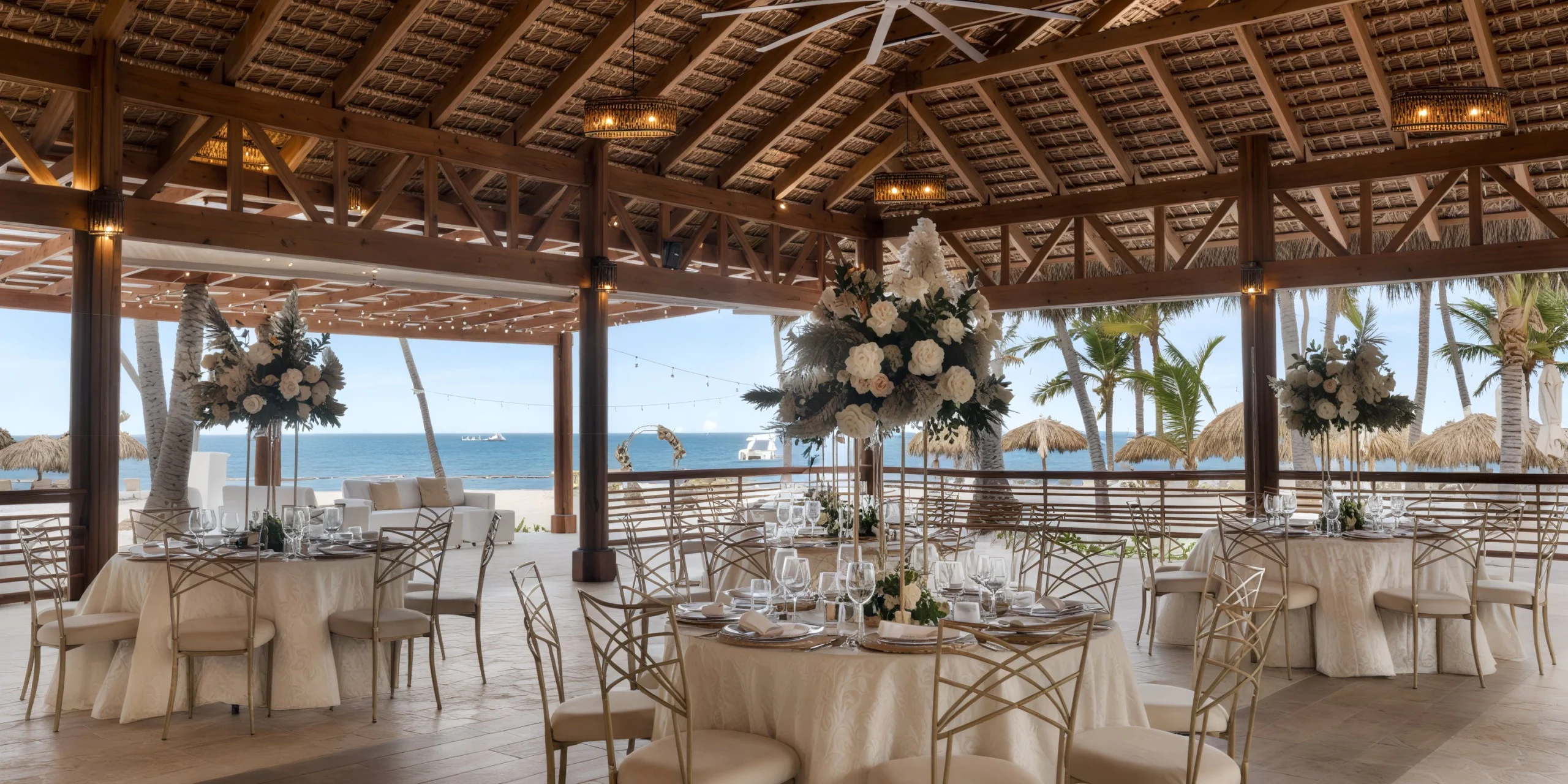 La Cala Restaurant terrace setup for wedding receptions at Sunscape Coco Punta Cana